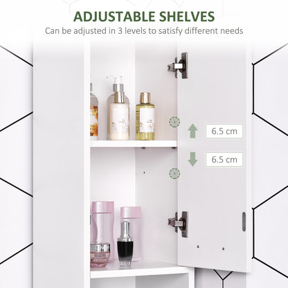 HOMCOM Tall Bathroom Storage Cabinet with Three-position Adjustable Shelves For Neutral Style, Hallway White