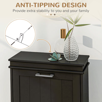 HOMCOM Two-Drawer Minimalistic 10-Shoe Cabinet - Black