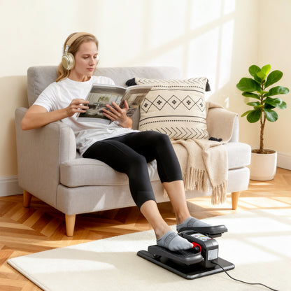 SPORTNOW Under Desk Elliptical Machine for Home, Electric Elliptical Machine with 12 Adjustable Speed, LED Monitor
