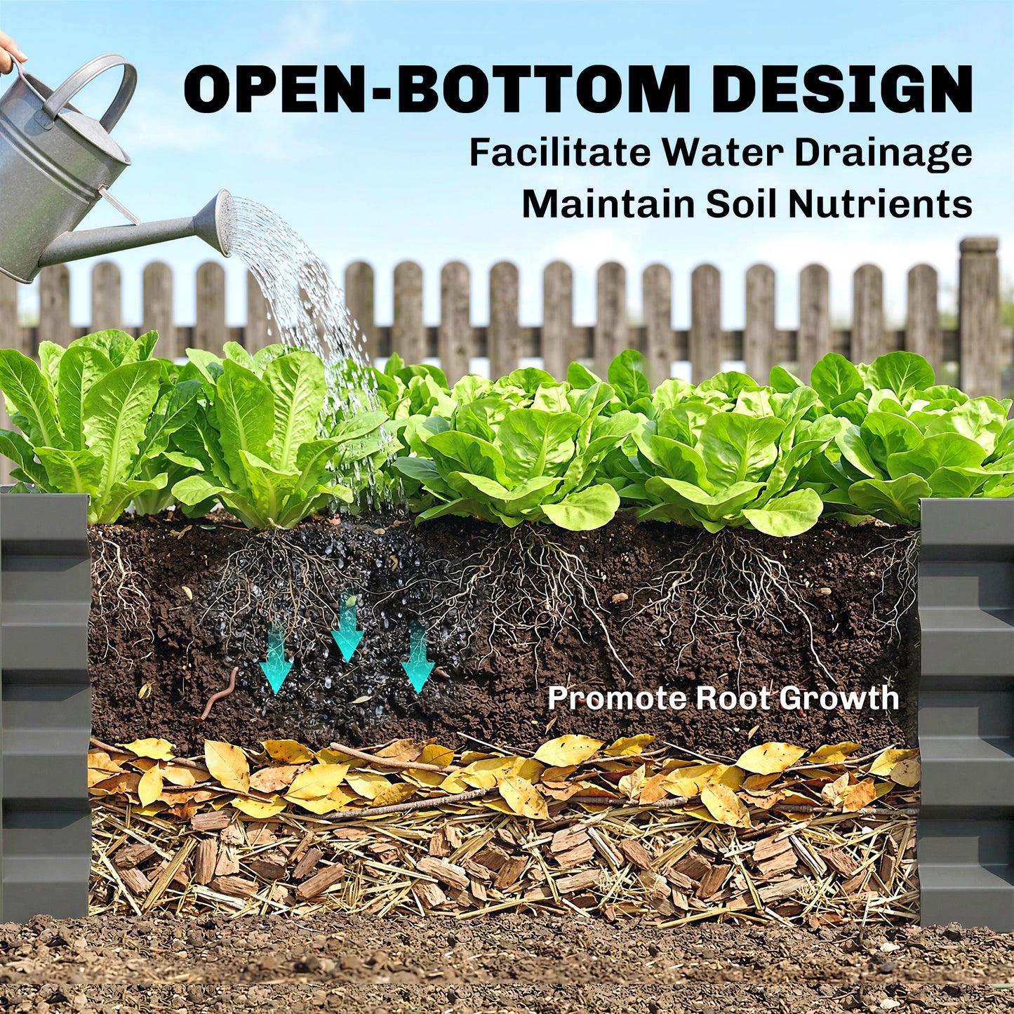Outsunny Rectangle Raised Garden Bed Box with Weatherized Steel Frame for Vegetables, Flowers, & Herbs, 120 cm x 60 cm x 30.5 cm, Light Grey