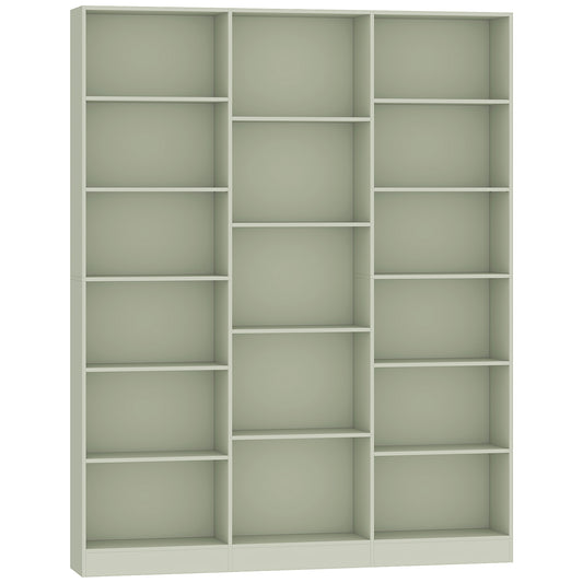 HOMCOM Bookcase with Open Storage, 6-Tier Bookshelf with Anti-Tipping Hardware, Light Green