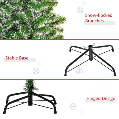 HOMCOM 7FT Indoor Christmas Tree Artificial Decoration Xmas Gift with Metal Stand Branch Tips-Artificial Trees-ChewyGames-ChewyGames