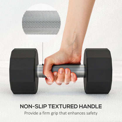 SPORTNOW Dumbbells Weights Set with 12-Sided Shape and Non-Slip Grip for Men Women Home Gym Workout, 2 x 8kg