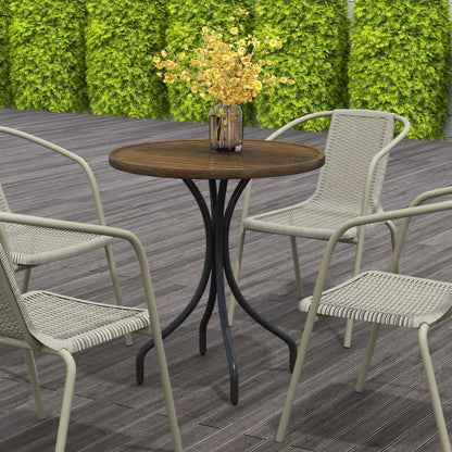 Outsunny Φ66cm Galvanised Steel Garden Table - Brown