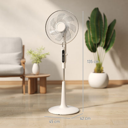 HOMCOM Three Mode Pedestal Fan, with Insect Repellant Box and LED Panel - White--ChewyGames-ChewyGames