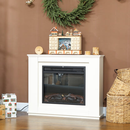 HOMCOM 2000W 6824 BTU Faux Flame Fireplace - White