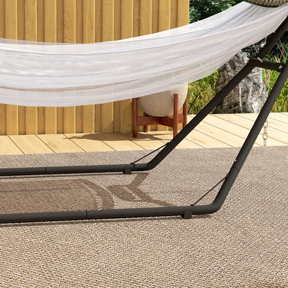 Outsunny 9ft Hammock Stand Adjustable Hammock Frame with Non-Slip Feet for Indoor Outdoor, 150 kg Capacity, Black