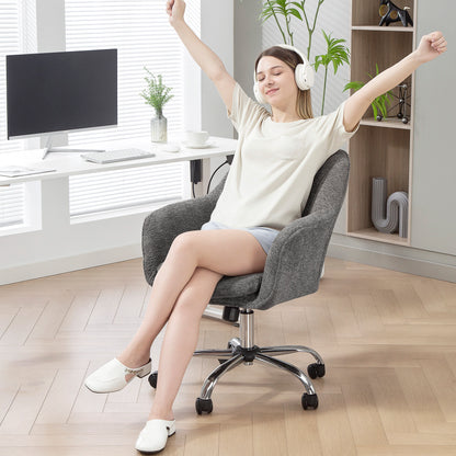 HOMCOM Snow Flannel Office Chair - Grey
