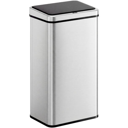 HOMCOM 50L Sensor Bin with Quiet Soft-Close Lid, Automatic Touchless Motion Sensor Kitchen Bin with Fingerprint Resistant Stainless Steel for Hygienic Gyms, Home Office Use, Silver Tone