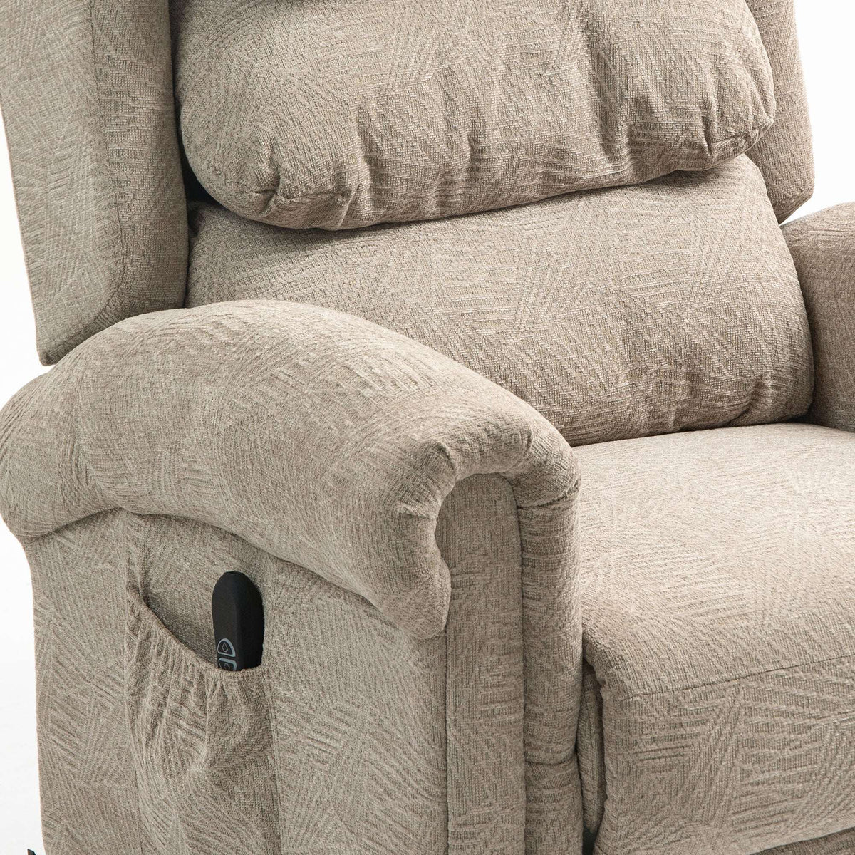 HOMCOM Velvet-Feel Electric Riser Recliner Chair - Khaki