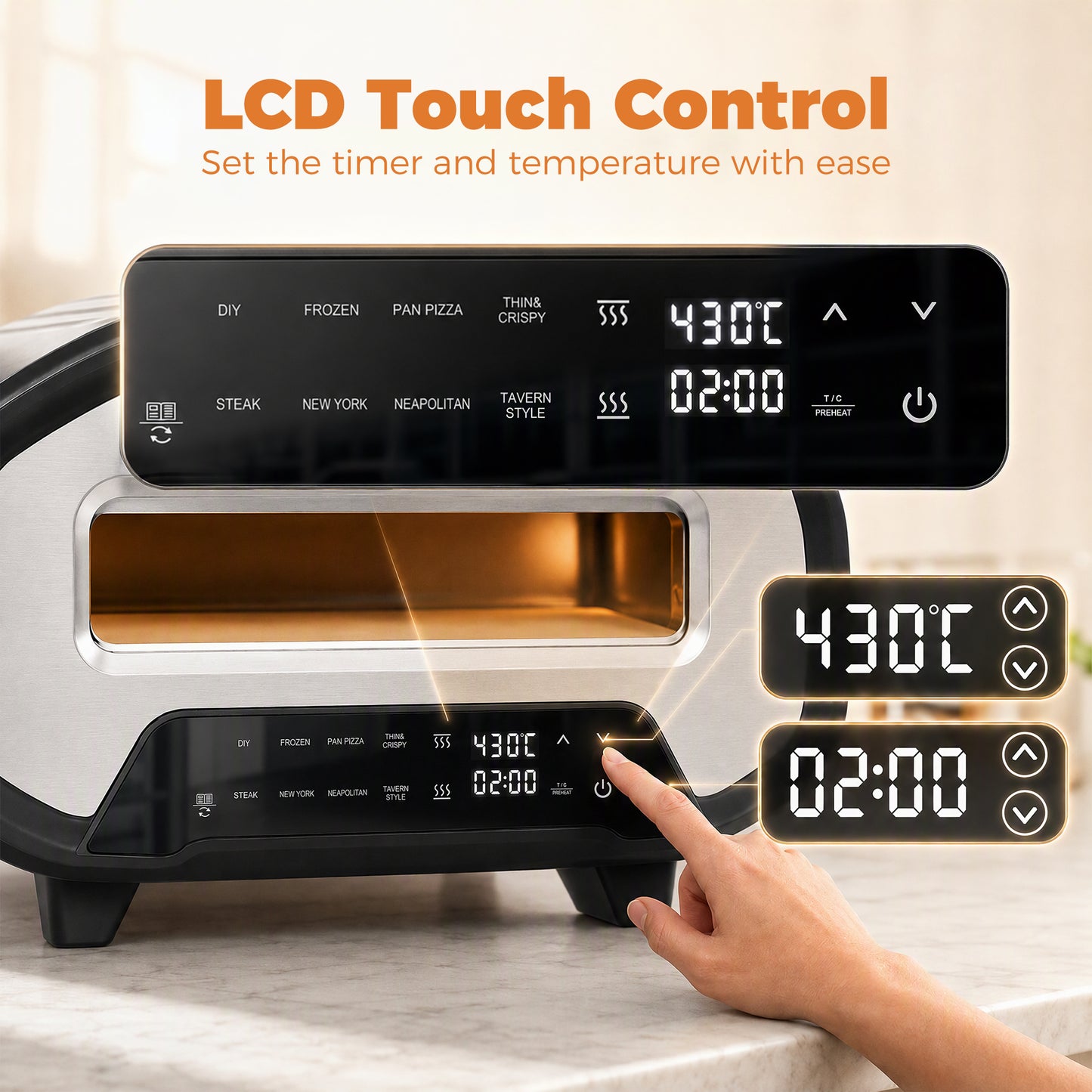 HOMCOM Electric Pizza Oven, 12 Inch Pizza Maker with 8 Preset Modes and Ceramic Stone, 2200W