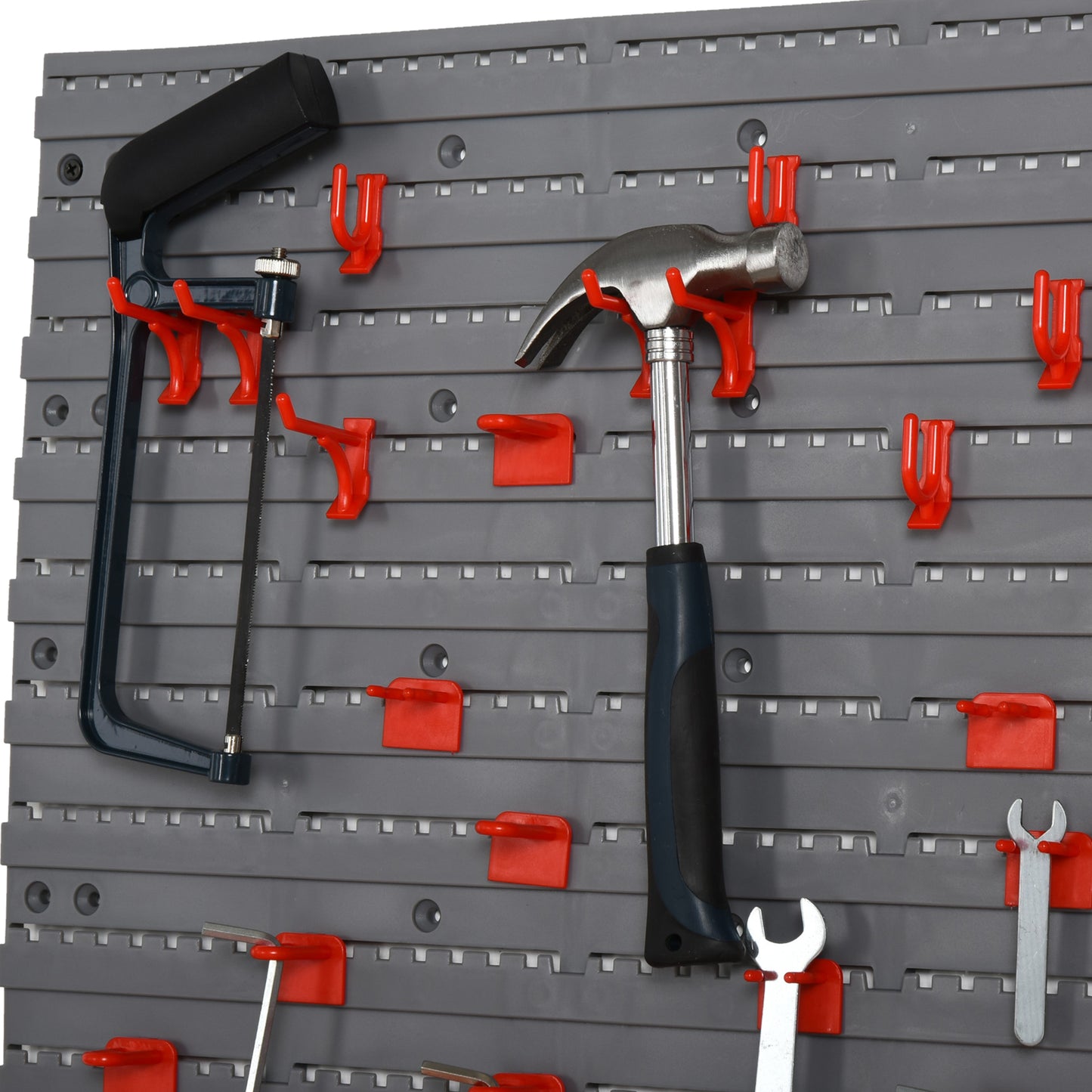 DURHAND 54 Pcs On-Wall Tool Equipment Holding Pegboard Home DIY Garage Organiser DIY w/ 50 Pegs 2 Shelves--ChewyGames-ChewyGames