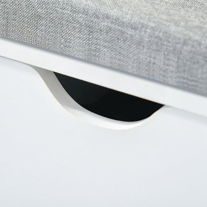 HOMCOM Shoe Storage Bench with Cushion - White