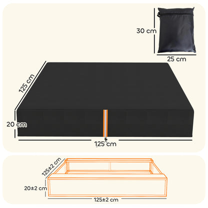 AIYAPLAY Sandbox Cover, Square Sandpit Cover Waterproof Dustproof UV Protection, Sandbox Canopy with Drawstring and Elastic Band