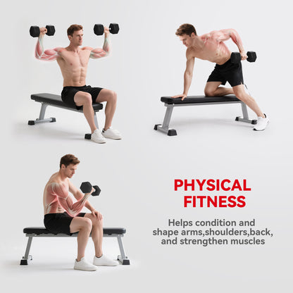 HOMCOM 20KG Single Rubber Hex Dumbbell Portable Hand Weights Dumbbell Home Gym