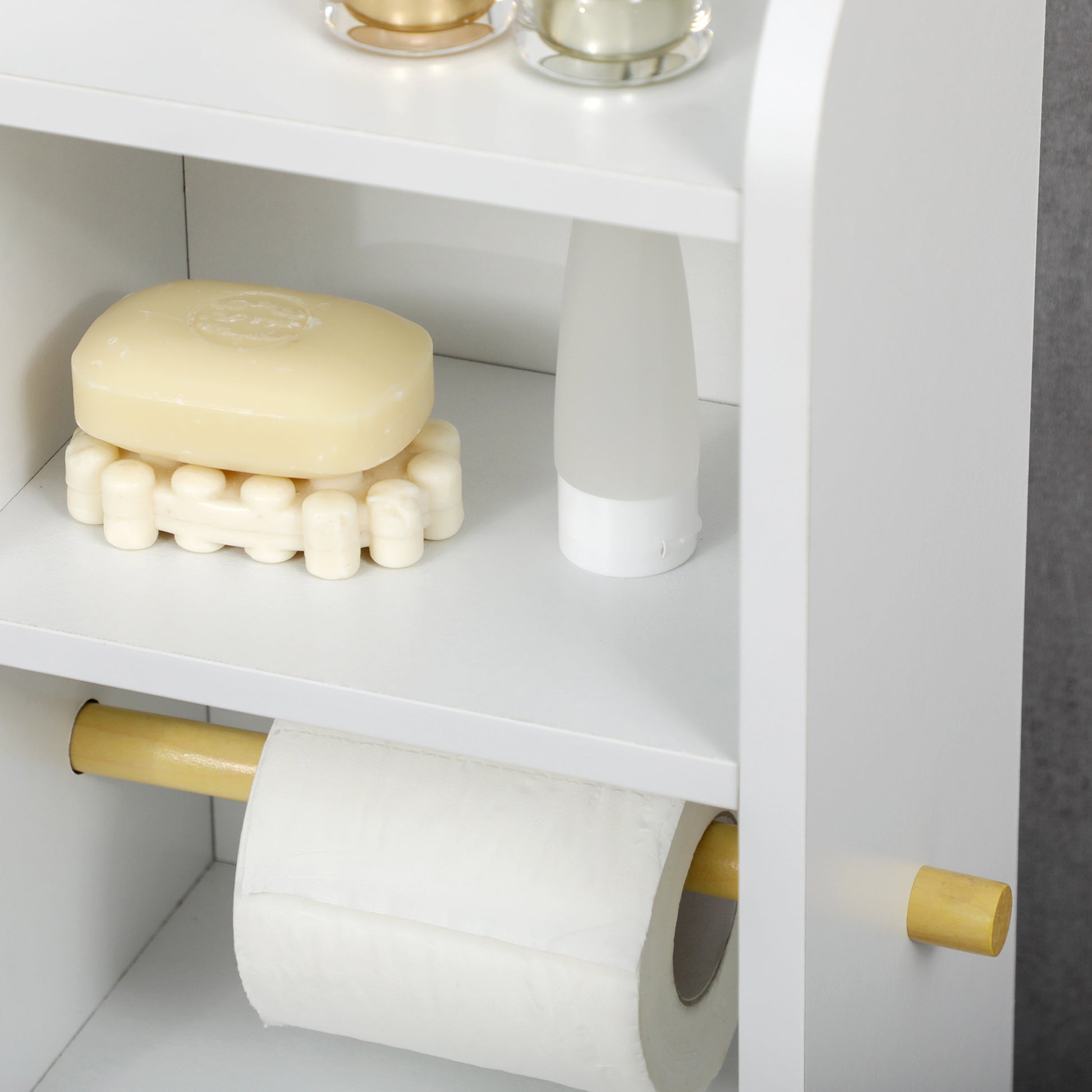 kleankin Multi-Storage Narrow Bathroom Cabinet - White--ChewyGames-ChewyGames