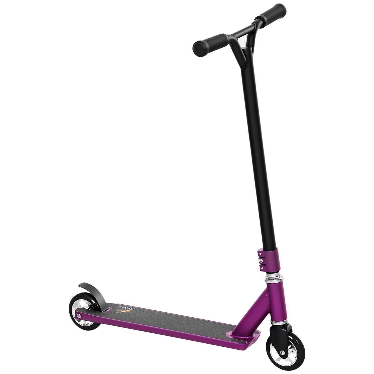 HOMCOM Stunt Scooter, 360° Entry Level Tricks Scooter w/ Lightweight Aluminium Deck and ABEC 7 Bearing, For Age 14+ Beginners, Purple--ChewyGames-ChewyGames