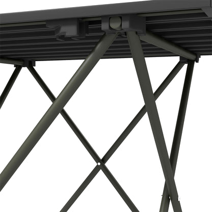 Outsunny Folding Camping Table, Lightweight Metal Picnic Table with Carry Bag, Foldable Table for Outdoor Camping, Picnic, Hiking, BBQ, Fishing, Black--ChewyGames-ChewyGames