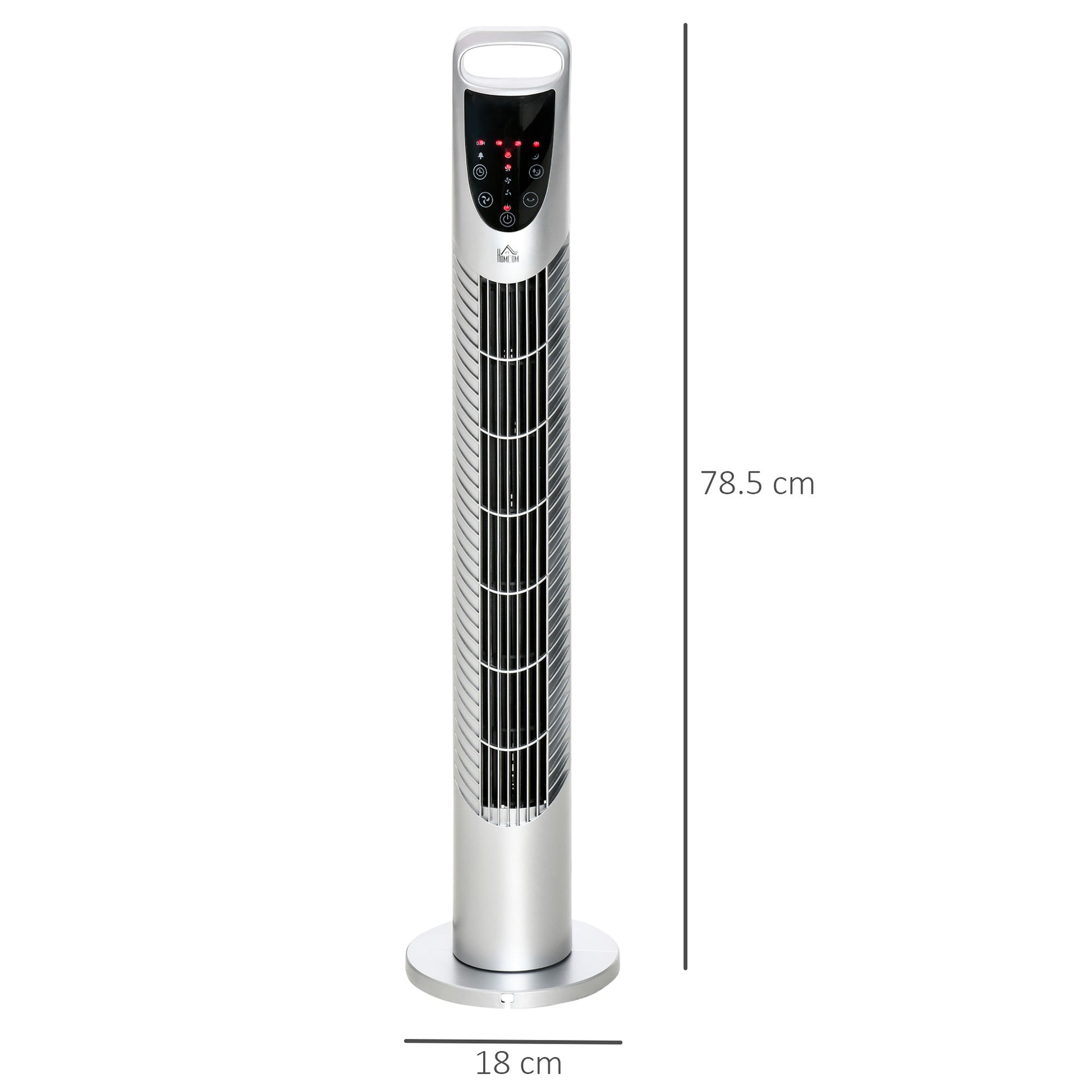 HOMCOM 31 Inch Bladeless Oscillating Tower Fan with 70° Oscillation, Remote Control, 7.5H Timer, 3 Speed 3 Modes, Electric Floor Standing Cooling Fan for Home Bedroom Office, Silver--ChewyGames-ChewyGames