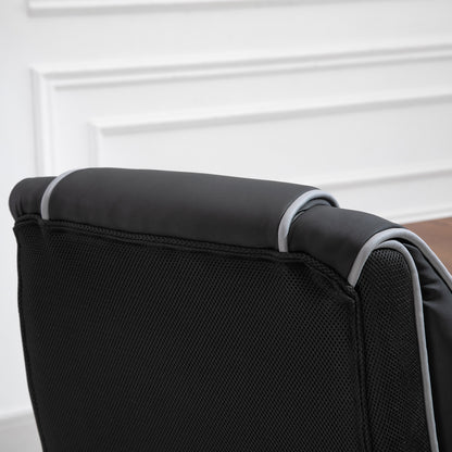 Vinsetto Faux Leather Executive Office Chair, with Contrast Piping - Black/White