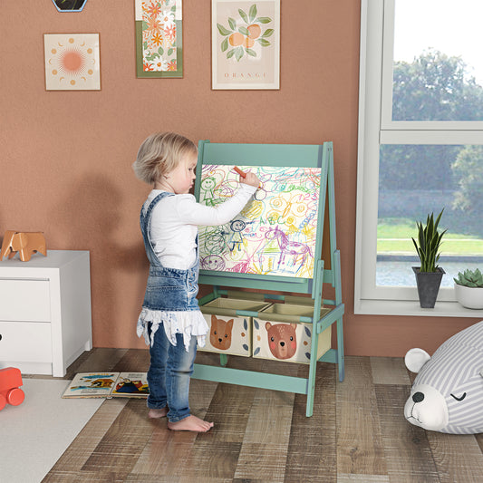 AIYAPLAY Three-In-One Kids Easel with Paper Roll, Art Easel, with Storage - Green--ChewyGames-ChewyGames
