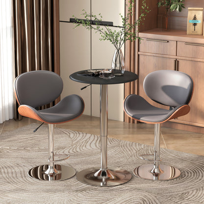 HOMCOM Round Bar Table, 360 Degree Swivel Counter Pub Table with Adjustable Height, for Kitchen, Cafe, Black