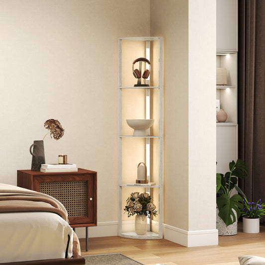 HOMCOM 4-Tier Corner Floor Lamp