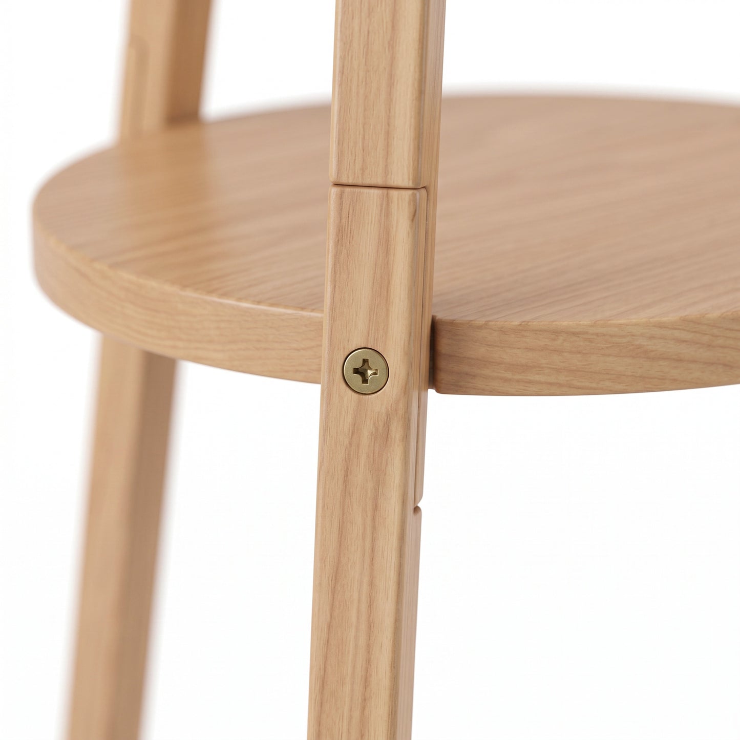 HOMCOM Bedside Light, Tripod Floor Lamp with Storage Shelf and Linen Shade for Living Room, 160cm, Natural Wood Colour