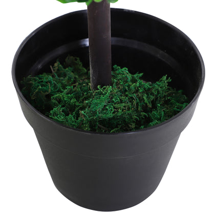 Outsunny Artificial Plants Honeysuckle Flower in Pot Fake Plants with Curved Boots for Indoor 15x15x150cm White