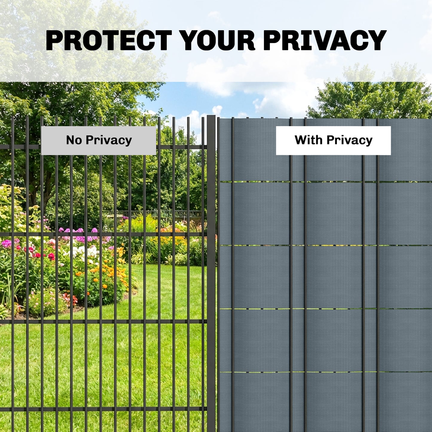 Outsunny 2Pcs Privacy Garden Screen Fence, UV Resistant Waterproof Windbreak Fencing, 70mx19cm, Grey