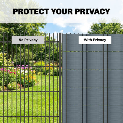 Outsunny 2Pcs Privacy Garden Screen Fence, UV Resistant Waterproof Windbreak Fencing, 70mx19cm, Grey