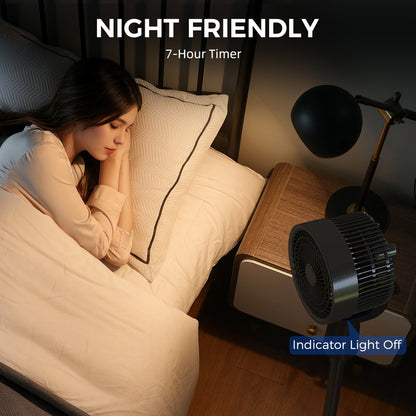 HOMCOM Pedestal Air Circulation Fan with Oscillating, Light Off, Black