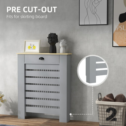 HOMCOM 95.5H x 78Wcm Radiator Cover, with Drawer - Grey--ChewyGames-ChewyGames