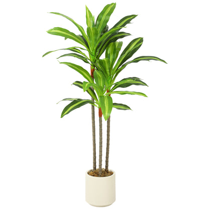 HOMCOM 90cm Lifelike Fake Tree, Artificial Dracaena Tree with Bendable Trunks, Green