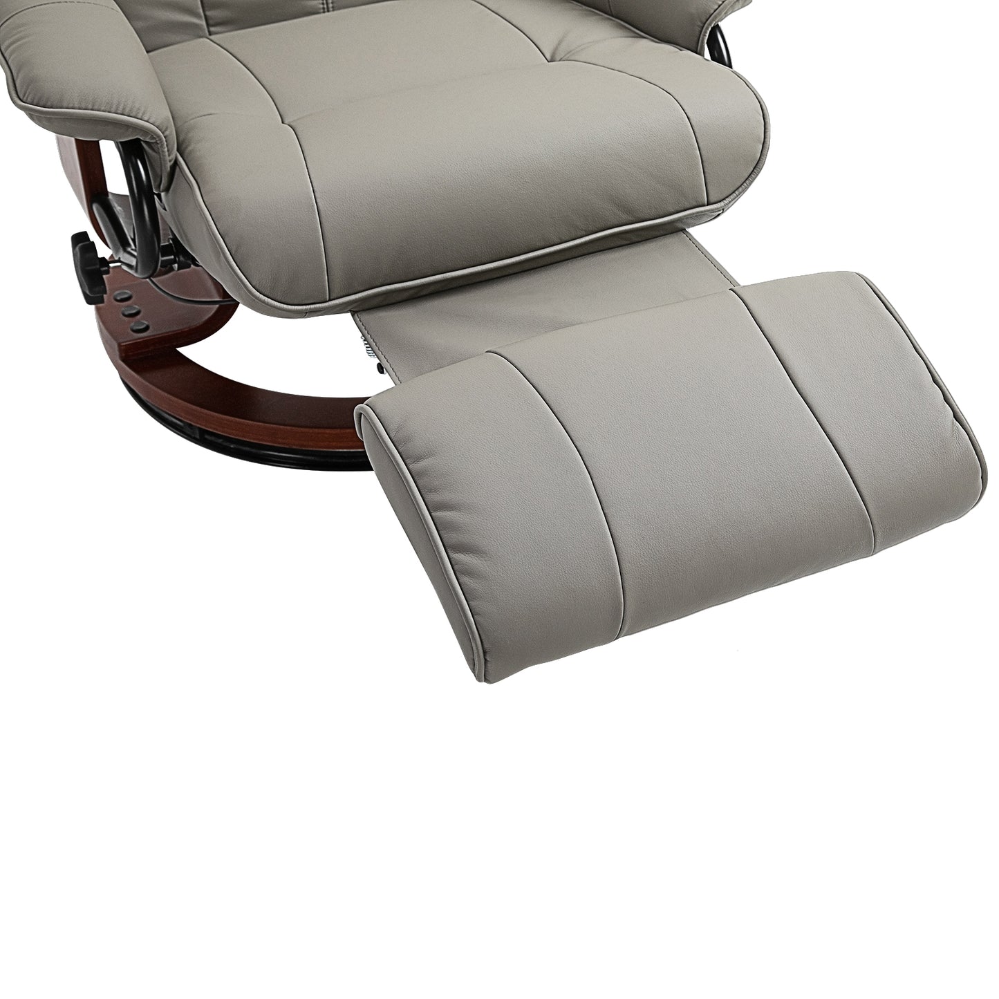 HOMCOM Reclining Swivel Chair, with Footrest - Grey