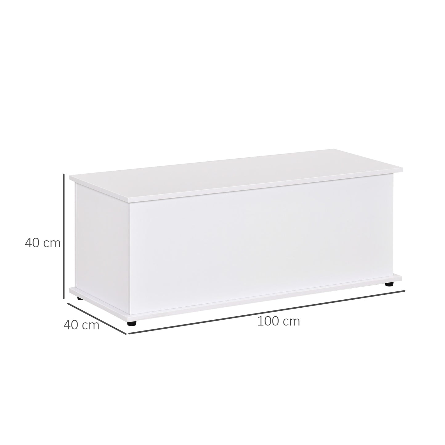 HOMCOM 113L Storage Chest, Storage Box with Flip-Top Lid and 2 Safety Hinges, Storage Trunk for Living Room, Entryway, 100 x 40 x 40 cm, White--ChewyGames-ChewyGames