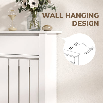 HOMCOM 93 x 88.5cm Rustic-Look Radiator Cover - White