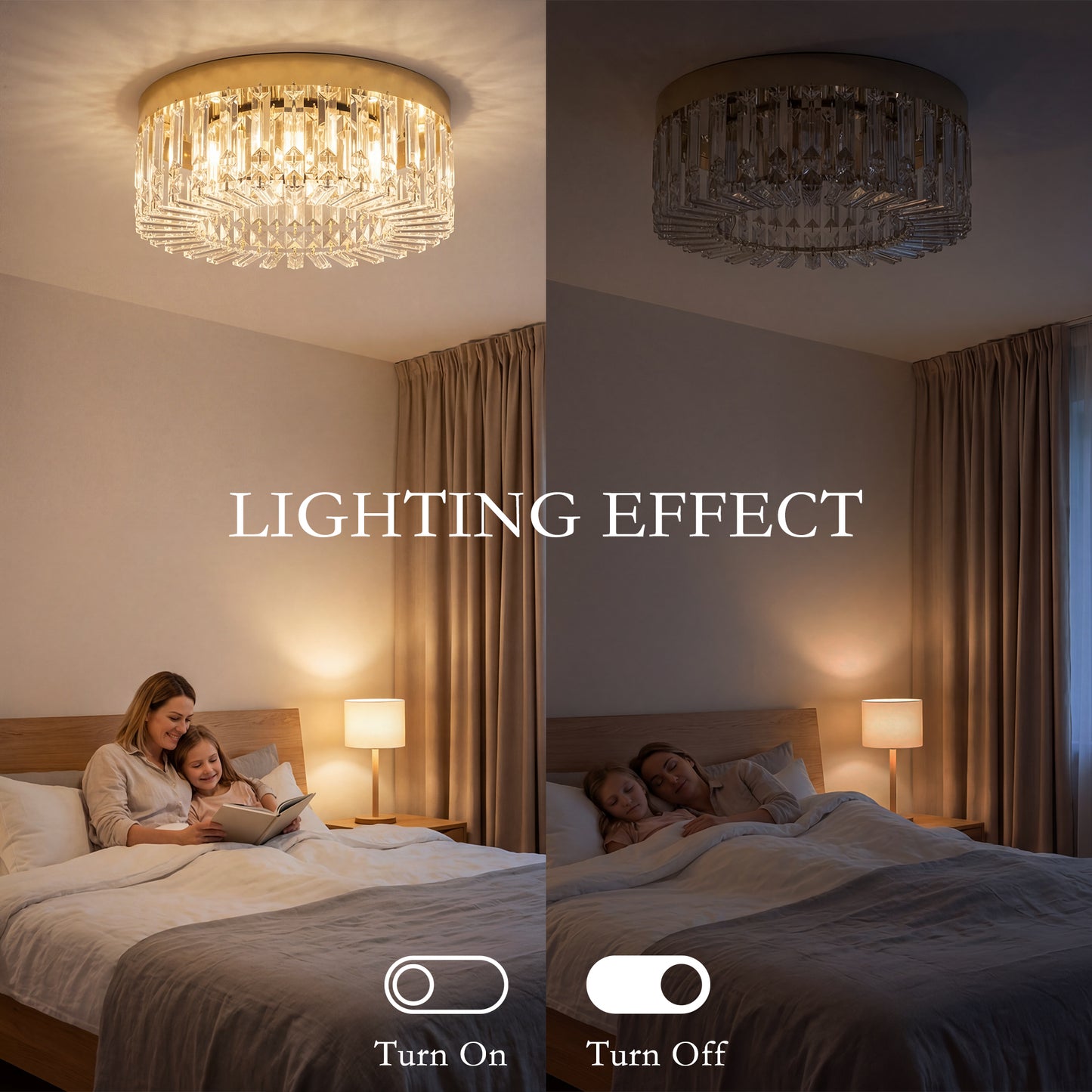 HOMCOM Crystal Chandeliers with 160 Crystal Pendants, 6-Light Ceiling Light for Living Room, Bedroom Dining Room, Gold Tone