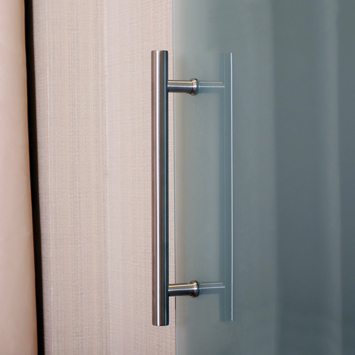 HOMCOM 90cm Modern Sliding Door Set Kit w/ Frosted Glass Door Aluminium Rail Opaque Home Decoration DIY Office Style-Home Doors-ChewyGames-ChewyGames