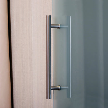 HOMCOM 90cm Modern Sliding Door Set Kit w/ Frosted Glass Door Aluminium Rail Opaque Home Decoration DIY Office Style-Home Doors-ChewyGames-ChewyGames