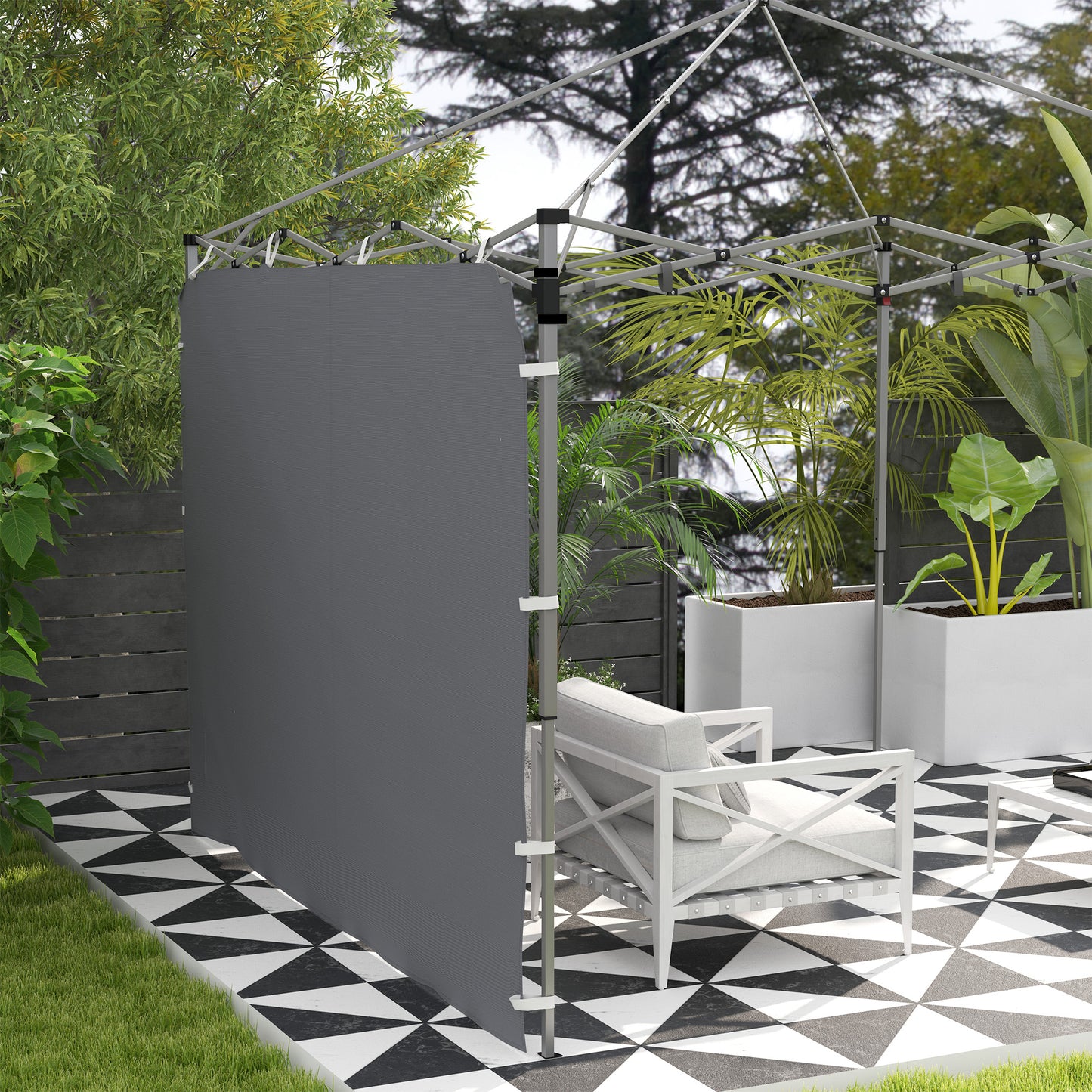 Outsunny 195 x 295cm Replacement Gazebo Sidewall - Grey--ChewyGames-ChewyGames