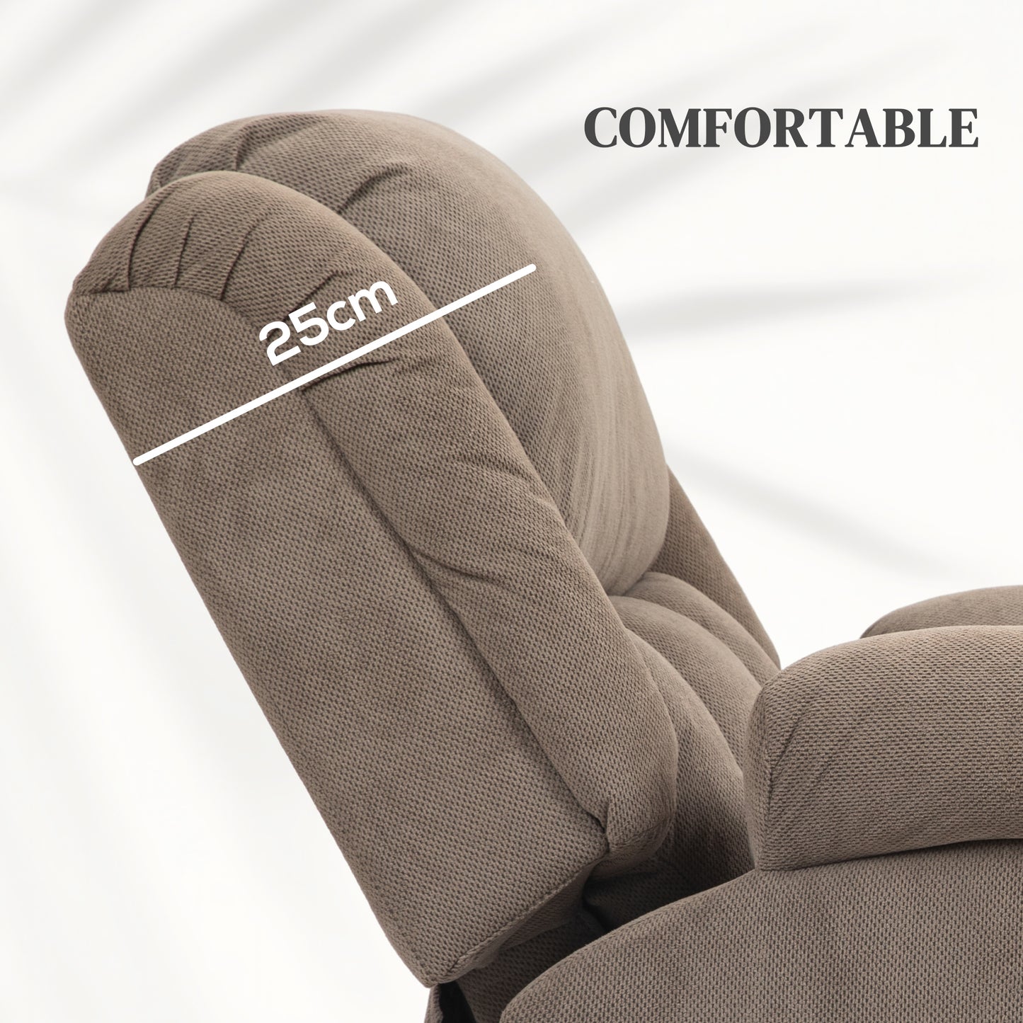 HOMCOM Riser Recliner Armchair with 8 Vibration Massage and Lumbar Heater, Wide Seat, USB Port, Light Brown