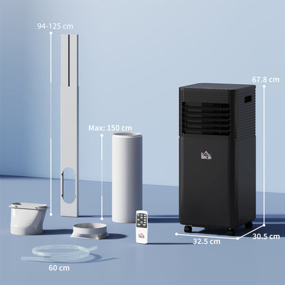 HOMCOM 5000 BTU 4-In-1 Portable Air Conditioner Unit Cooling Dehumidifying Ventilating  for Room up to 18m², with Fan, Remote, 24H Timer, Window Mount Kit, R290, A Energy Efficiency