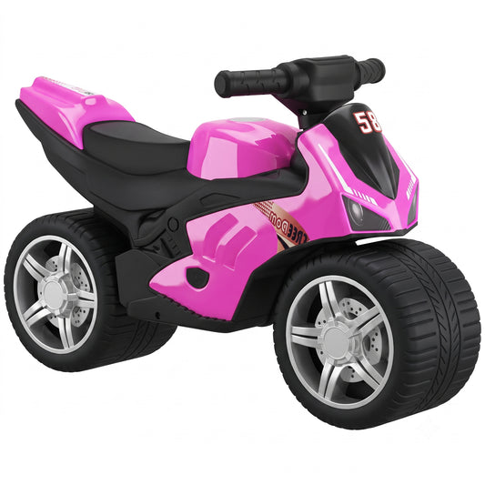 AIYAPLAY Balance Bike with Music Extra-Wide Wheels Toddler Bike for Boys Girls Pink