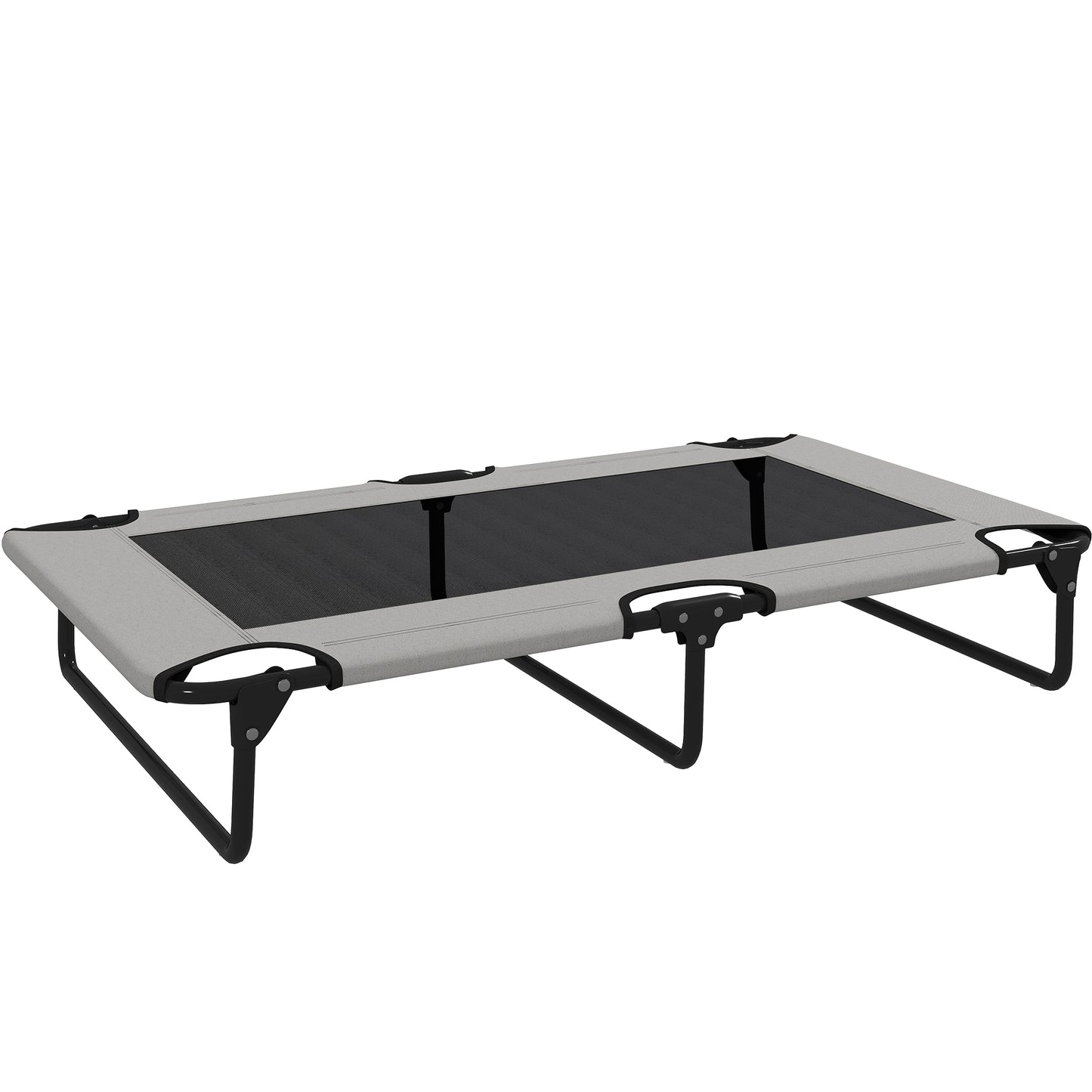 PawHut Portable Raised Dog Bed, Elevated Pet Cot with Breathable Mesh for Indoor Outdoor, for Large Dogs, Light Grey-Pet Cots-ChewyGames-ChewyGames