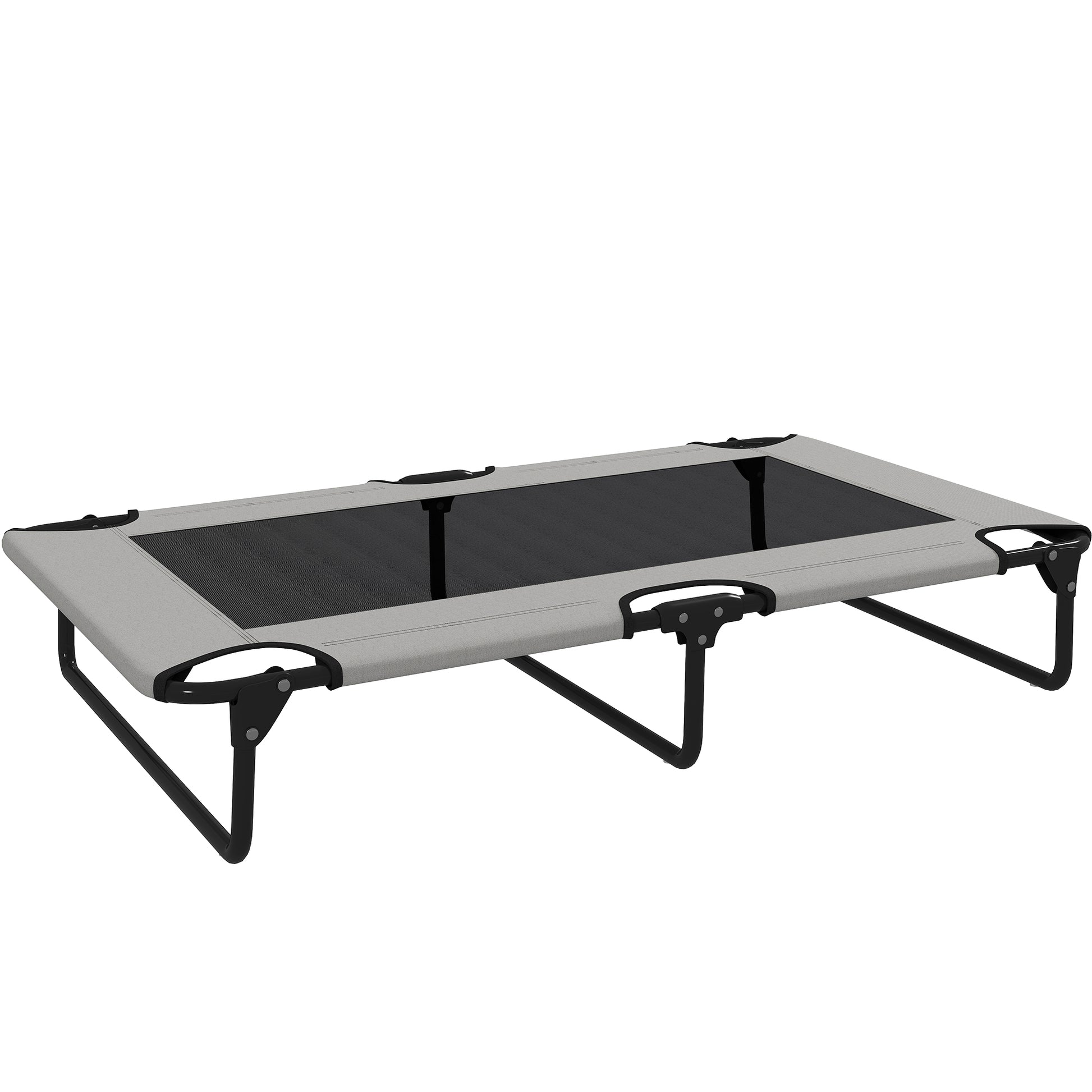 PawHut Portable Raised Dog Bed, Elevated Pet Cot with Breathable Mesh for Indoor Outdoor, for Large Dogs, Light Grey-Pet Cots-ChewyGames-ChewyGames