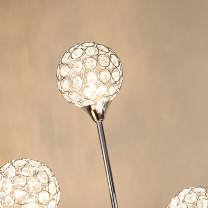 HOMCOM Floor Lamps for Living Room Bedroom with 5 Light, Modern Upright Standing Lamp, 34x25x156cm, Silver