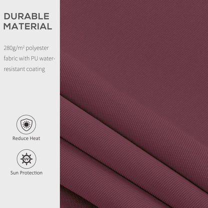Outsunny 3 x 2.5m Manual Retractable Awning for Patio 45-75° Sun Canopy with Waterproof Fabric - Wine Red