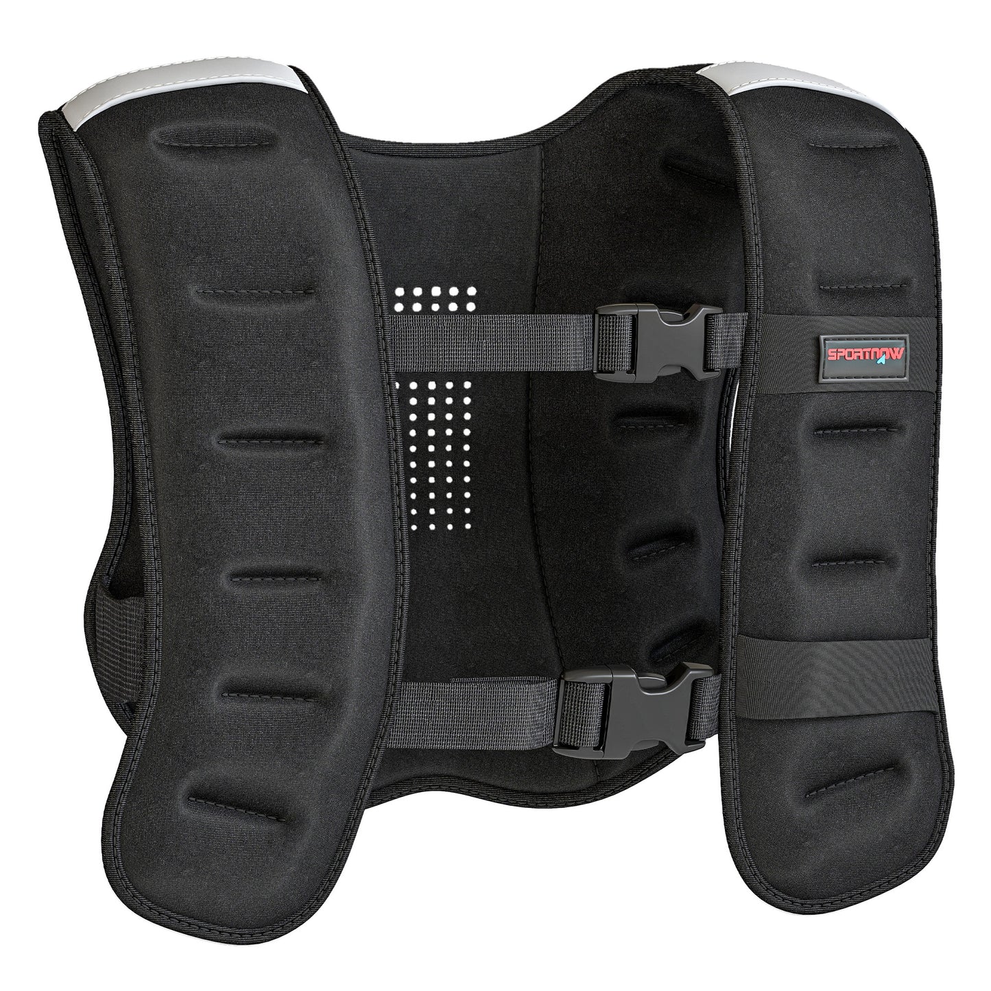SPORTNOW Weighted Vest, 8 kg Weight Vest with Adjustable Straps, Reflective Strips, Black
