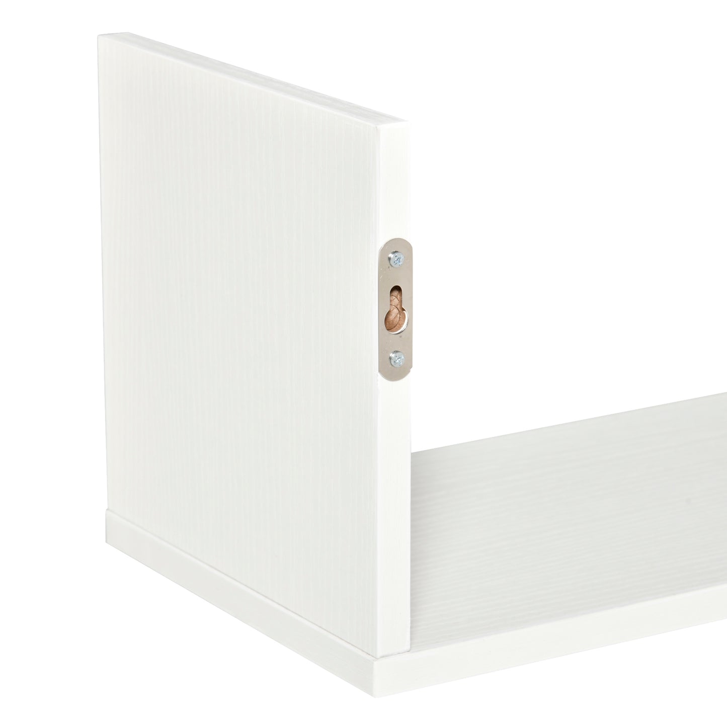 HOMCOM Set of 3 Wooden U-Shaped Floating Shelves Set, 80cm Wall Mounted Hanging Bookshelf, CD DVD Storage Display for Bedroom Living Room Kitchen, White